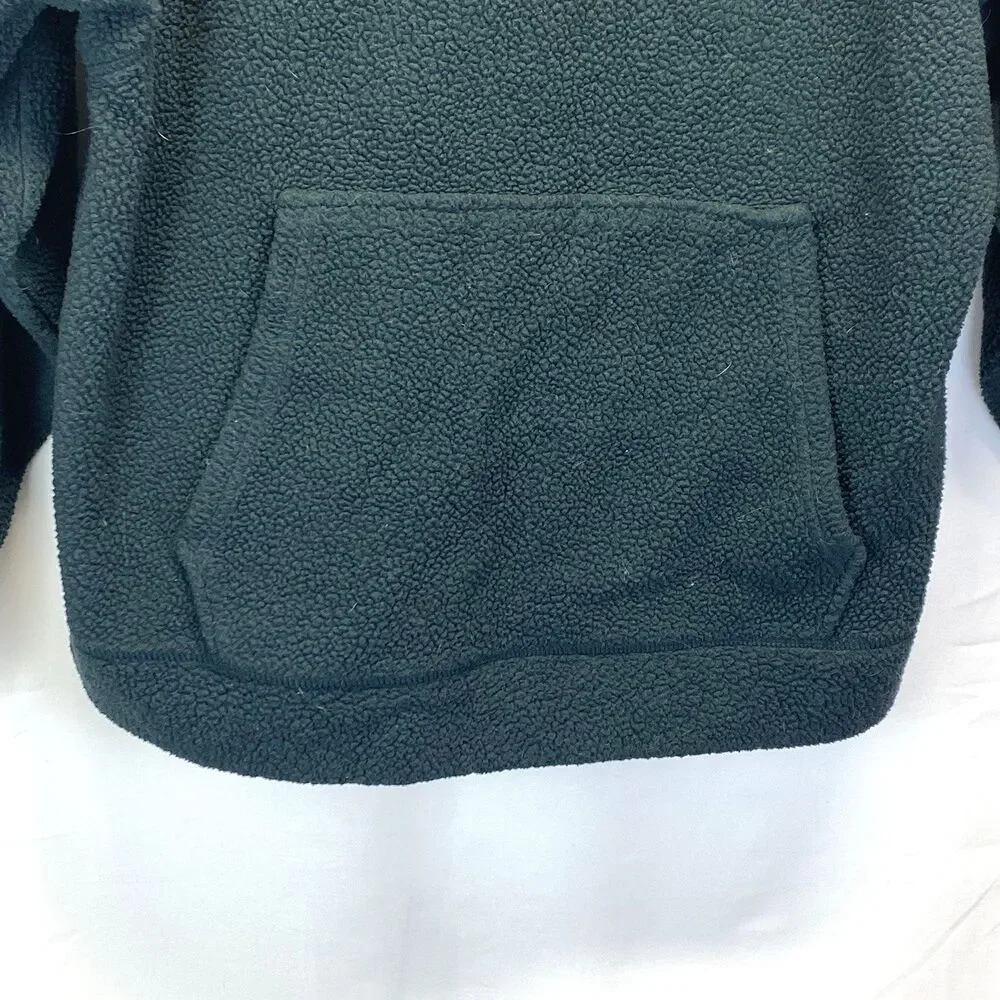 Topshop Green Fleece Sherpa Hoodie 1/4 Zip Pullover Jacket Women's US 4-6 FLAW